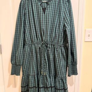 Draper James Green and Black Plaid Dress